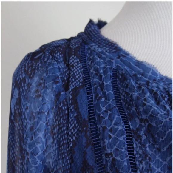 BANANA REPUBLIC Cobalt Blue Snakeskin Print Dress M - Picture 6 of 8